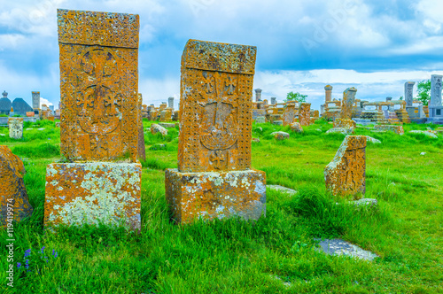 The cemetery at Sevan Lake photo