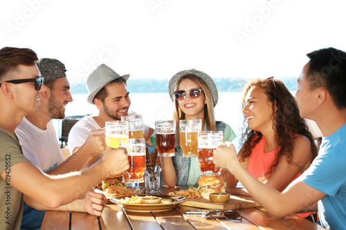 Group of friends hanging ou...