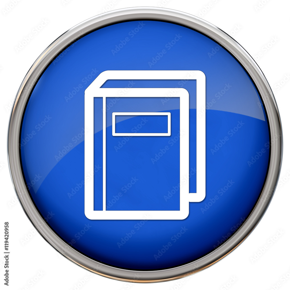book cover icon, blue glossy metallic button
book cover icon, blue glossy metallic button