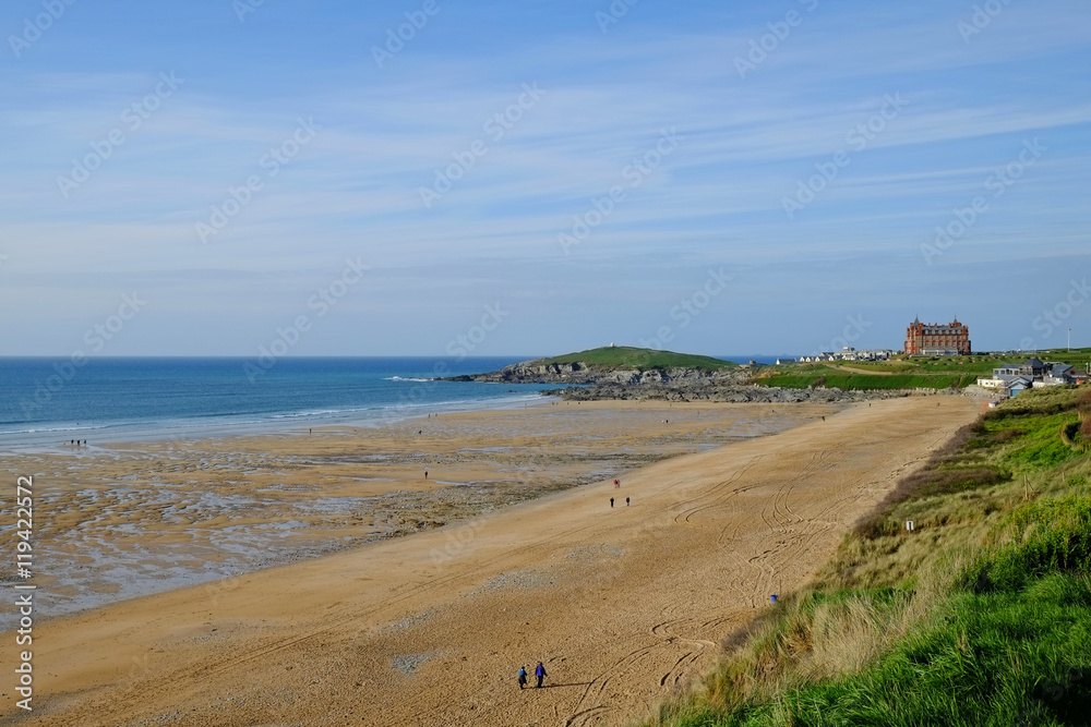 Fistral beach, Newquay, Cornwall. Beautiful sandy beach and a favourite with surfers. 