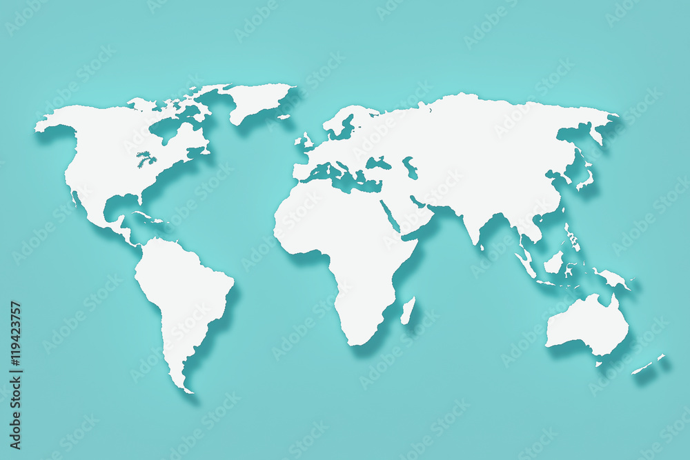 World Map. 3d Rendering