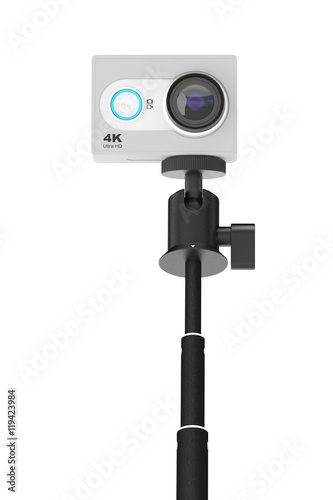 Small Ultra HD Action Camera with Extensible Selfie Stick Monopo