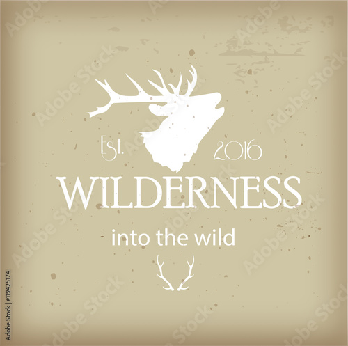 Wilderness logo with deer head vector