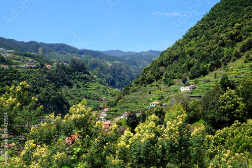 The beautiful Ribeira de Machico Valley, viewed  from the levada do Canico, Madeira.
