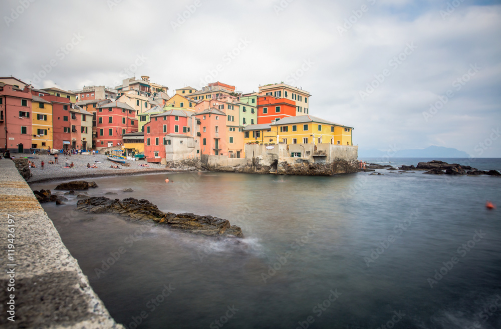 GENOA-BOCCADASSE, ITALY-AUGUST 29. Boccadasse, a Genoa quarter, looks like a small village surrounded by a city. The name means 