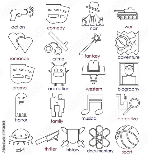 line icon cinema genre
