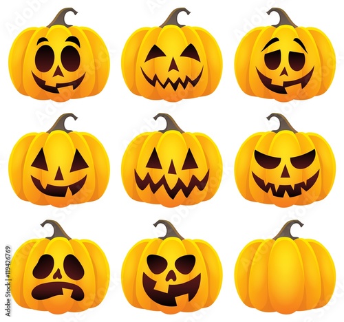 Halloween pumpkins theme set 1