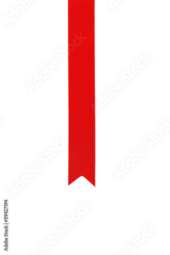 Silk red ribbon isolated on white