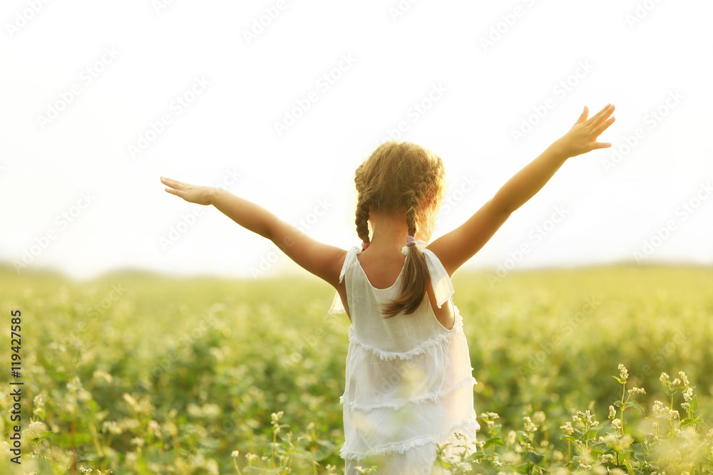Happy little girl in the field Happy little girl in the field
