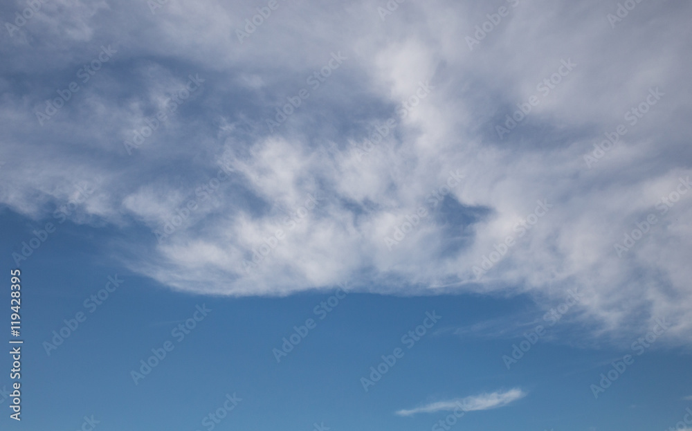 white fluffy clouds in the blue sky