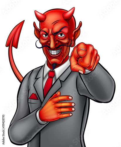 Cartoon Devil Businessman