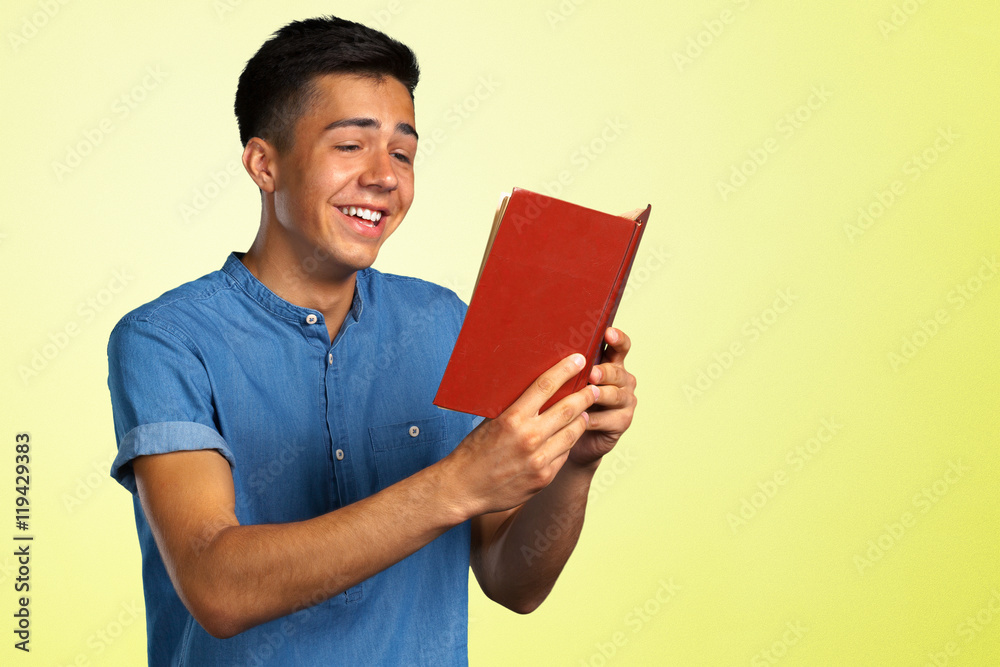 portrait of student with a book
