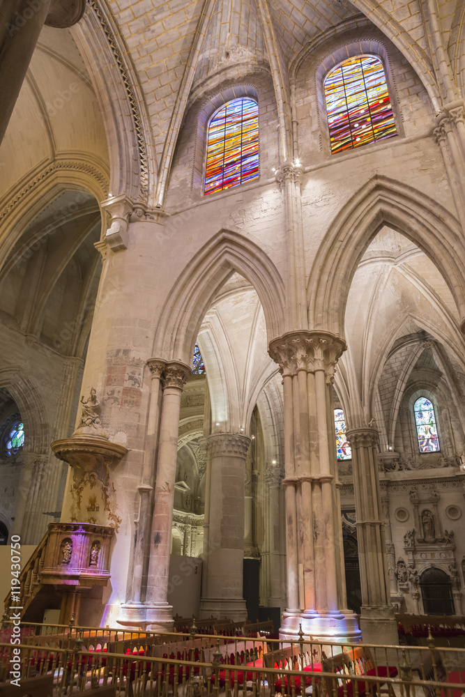 Fototapeta premium Detail of vault of Cathedral of Our Lady of Grace and Saint Juli