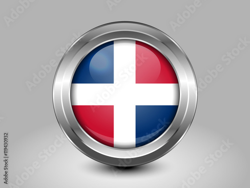 Free Download Flag of Dominican Republic. Metal and Glass Round Icon - GFXLoad