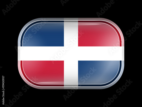 Free Download Flag of Dominican Republic. Rectangular Shape with Rounded Corne - GFXLoad