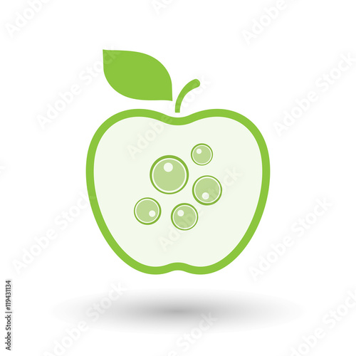 Isolated  line art  apple icon with oocytes