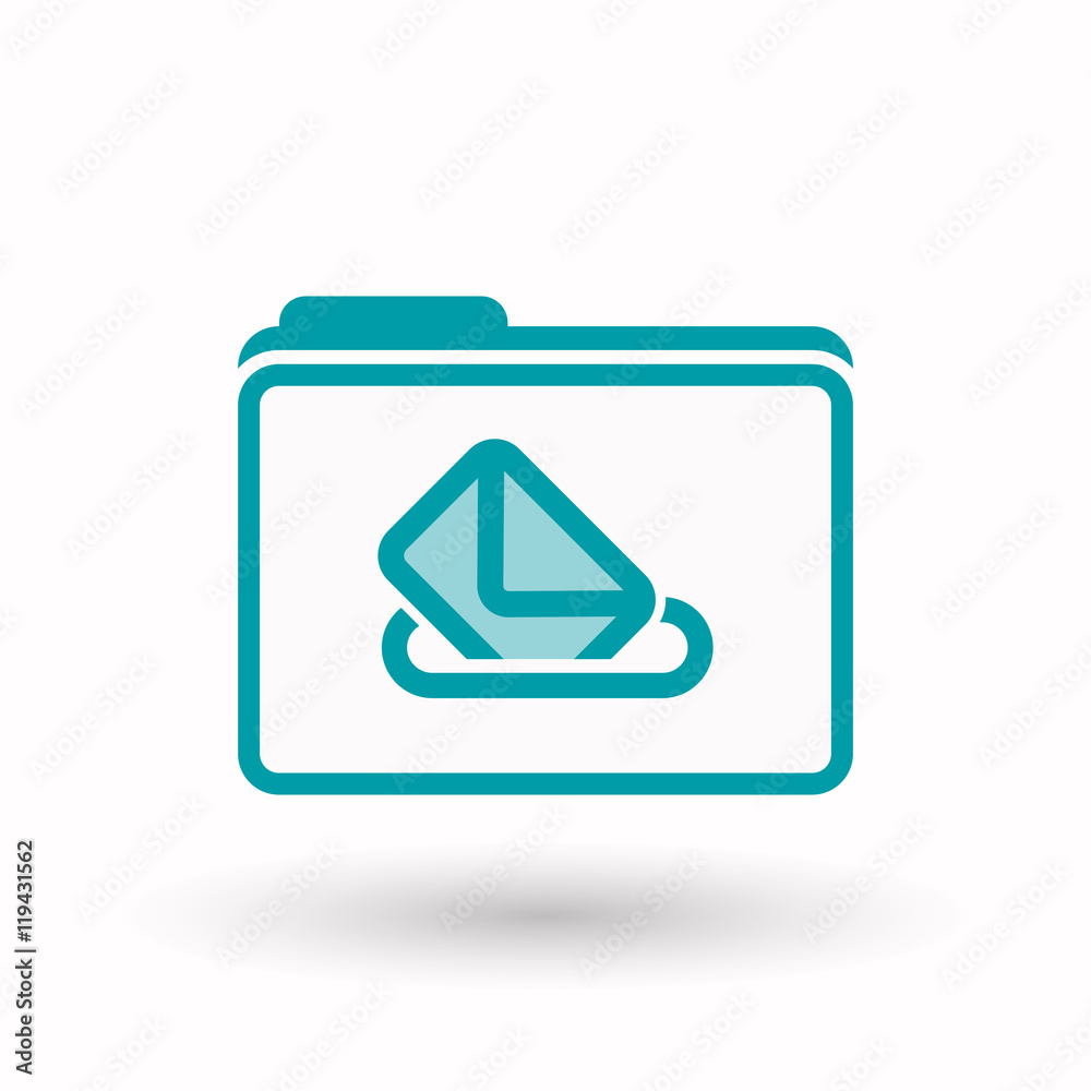 Isolated line art folder icon with a ballot box Isolated line art folder icon with a ballot box