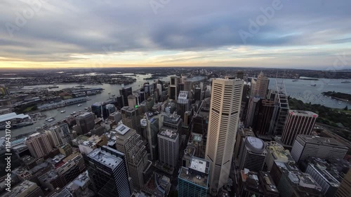 Sydney CBD Aerial Sunset Timelapse