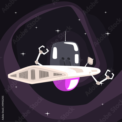 Alien Robotic UFO Spacecraft With Metal Arms