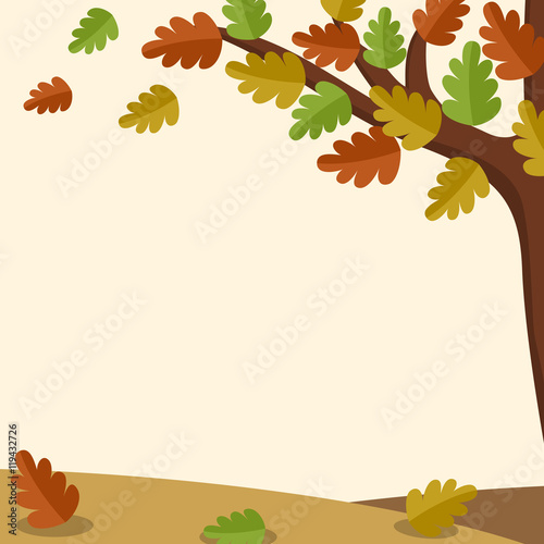 Autumn tree and leaves background design