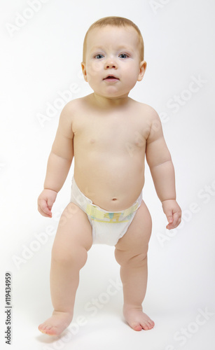 Baby boy isolated on white