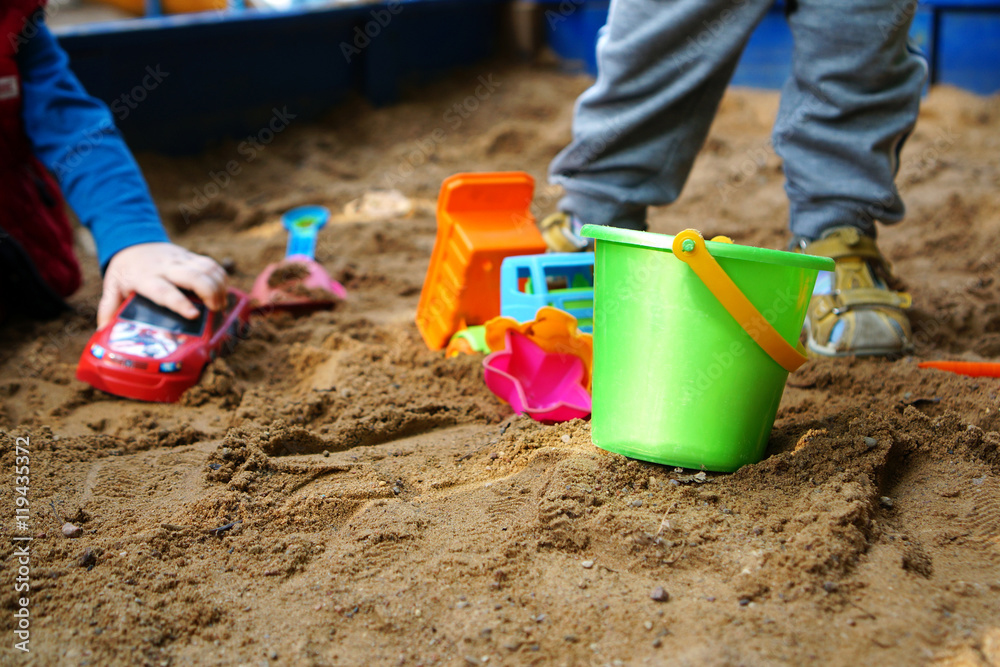 children's toys in the sandbox children's toys in the sandbox
