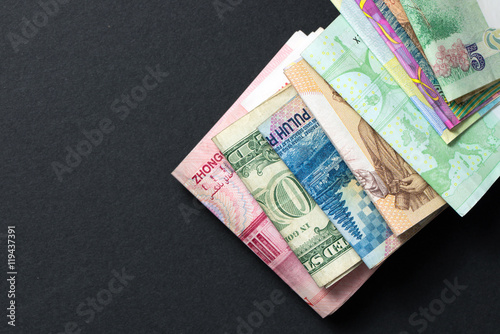 Foreign currency banknotes photo