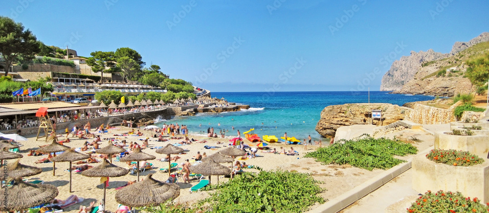 Cala Molins, beach panorama in Cala Sant Vicenc, Majorca