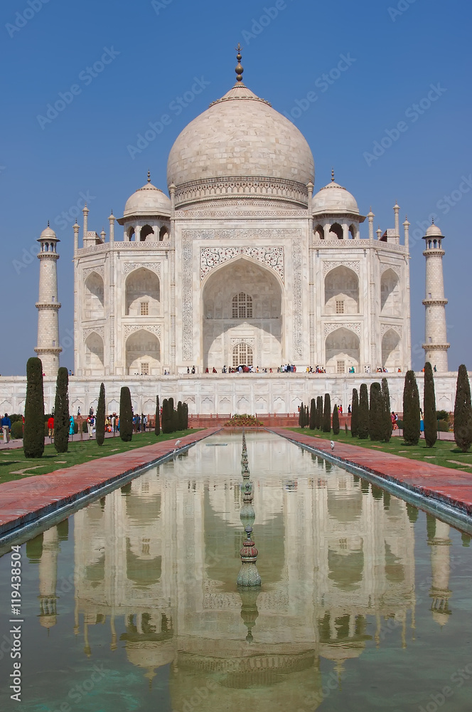 Taj Mahal marble mausoleum in Agra, India