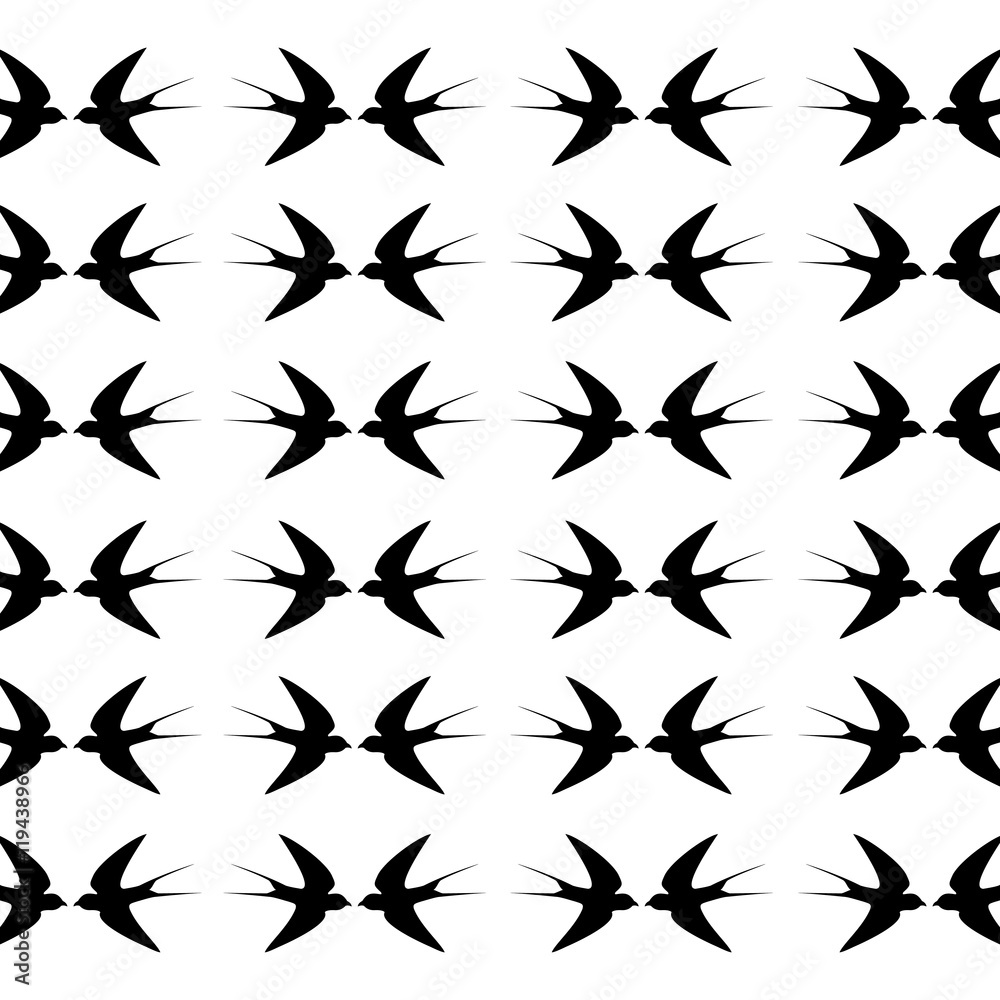 Fototapeta premium image of hand-drawn swallows