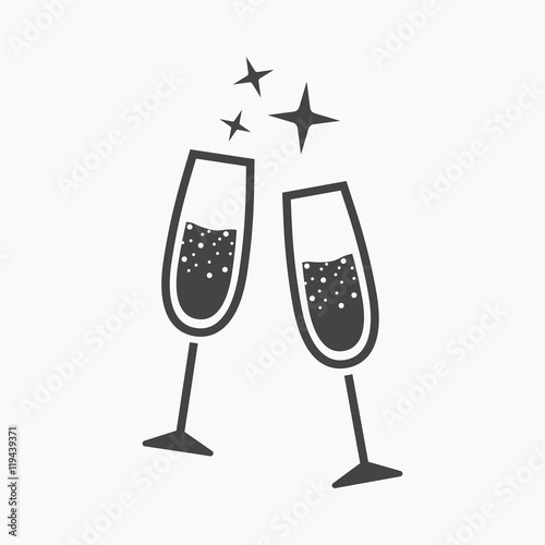 Champagne glass icon of vector illustration for web and mobile