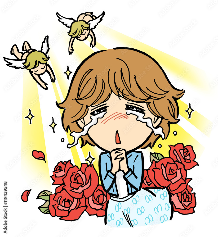 感動の涙を流す女性 Stock イラスト Adobe Stock