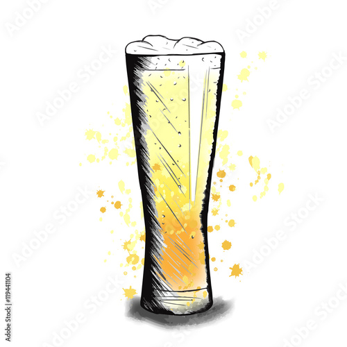 Vector colorful sketch of beer cup
