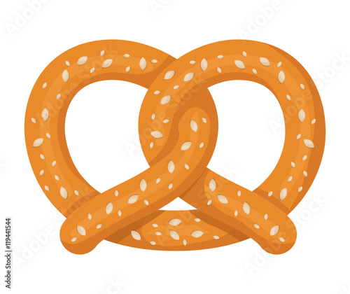 delicious pretzel isolated icon vector illustration design