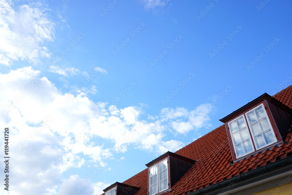 Windows in blue sky