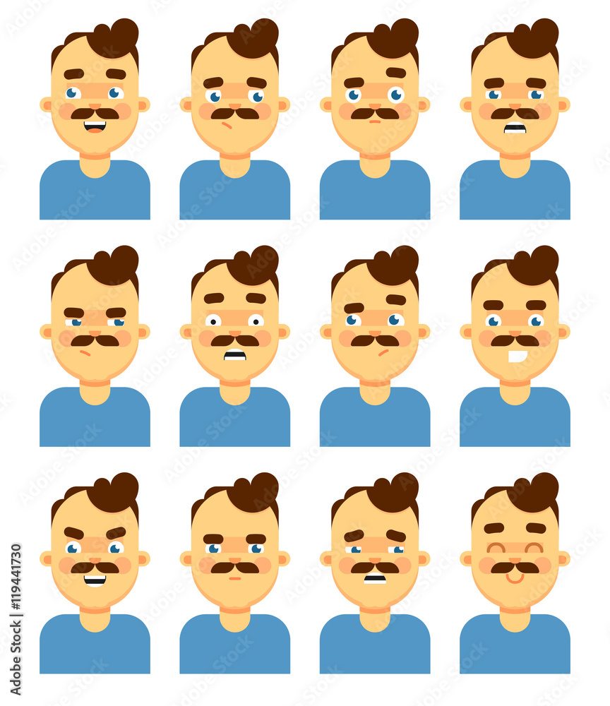 People face emotional icon isolated on white background vector illustration People face emotional icon isolated on white background vector illustration