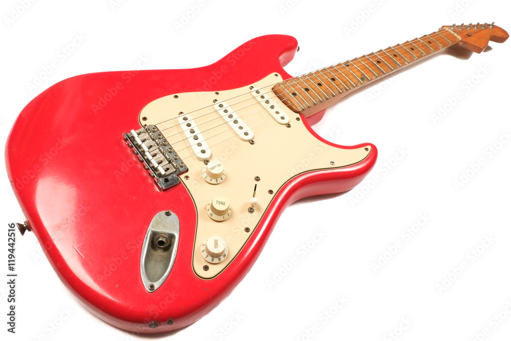 Fototapeta premium Electric guitar in isolated white background