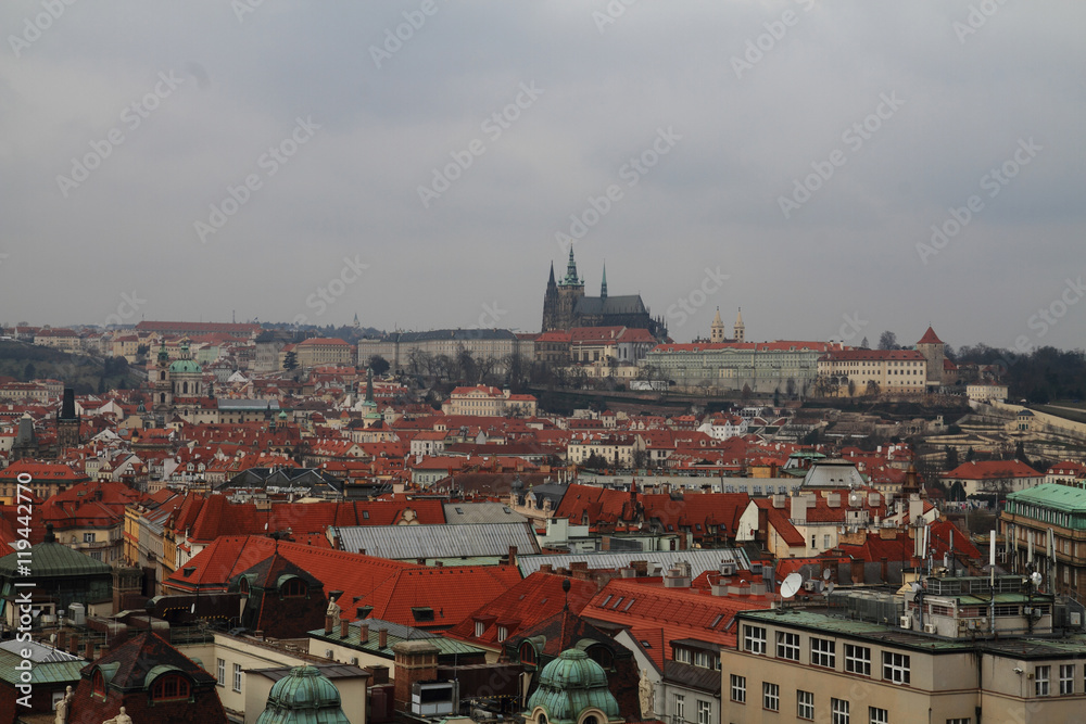 Prague castle from town hall