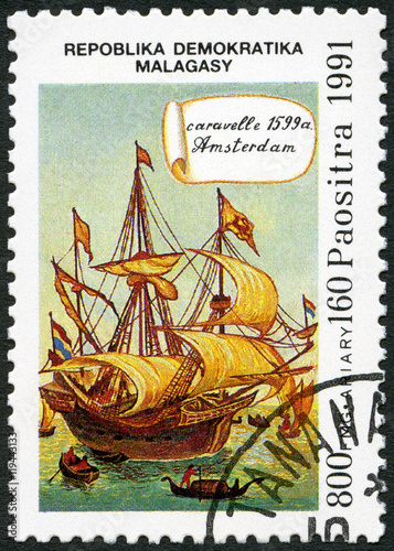 MALAGASY REPUBLIC - 1991: shows Caravel Amsterdam photo