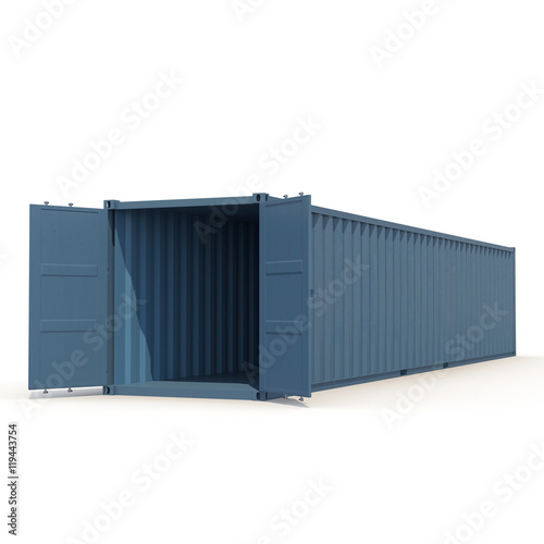 Cargo container on the white 3D Illustration