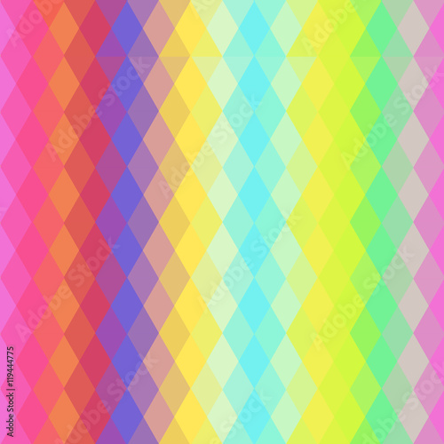 Abstract hipsters seamless pattern with bright colored rhombus. Geometric background. Vector
