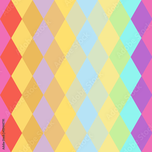 Abstract hipsters seamless pattern with colored rhombus. Geometric background. Vector