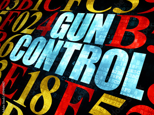 Safety concept  Gun Control on Digital background