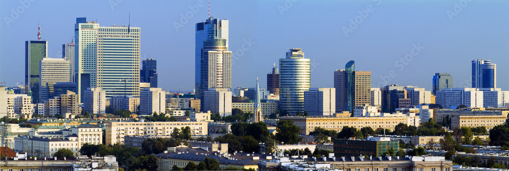 Obraz premium Panorama nowoczesnej Warszawy