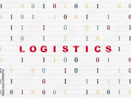 Business concept: Logistics on wall background