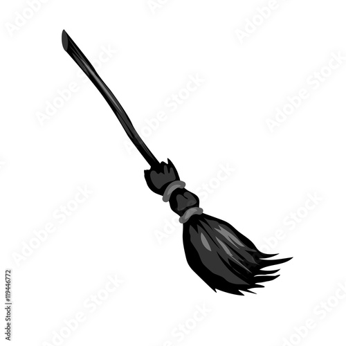 illustration of isolated witch broom on white background
