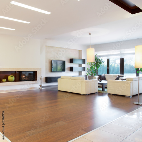 Interior of modern area in spacious house