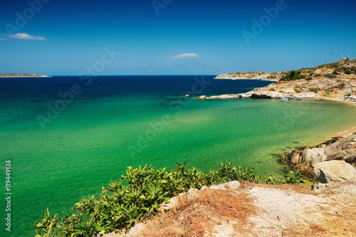 Beautiful sea landscape on Chalkidiki isle in Greece