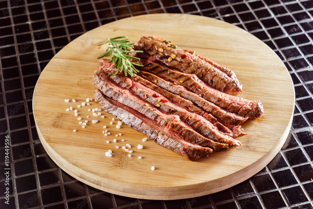 tasty steak with sauce
