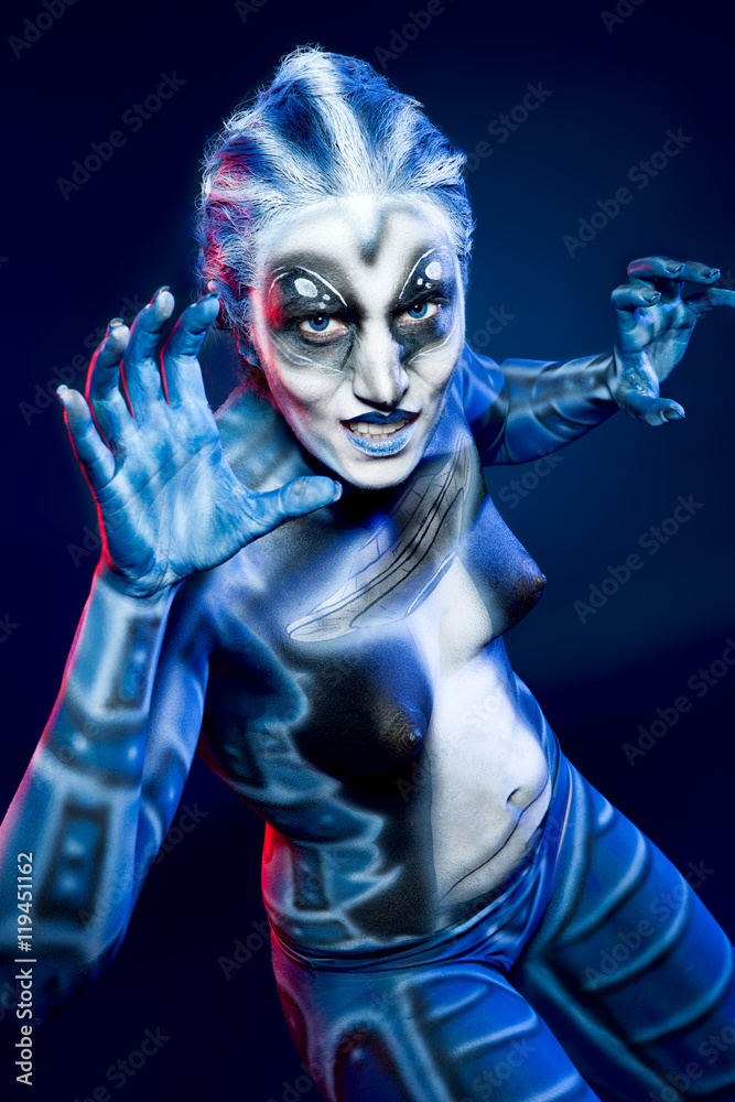 Mystical surreal alien woman.